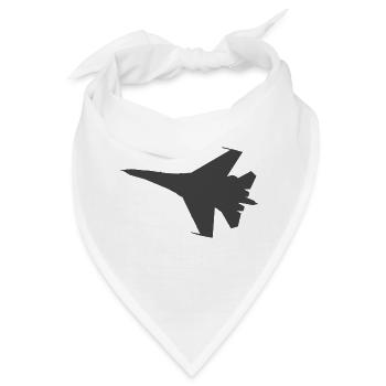 Militär Kampfjet Flugzeug Jet Silhouette - Bandana - Weiß - Vorne