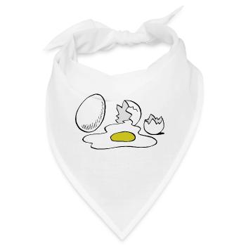 Eier,Ei,kaputt - Bandana - Weiß - Vorne