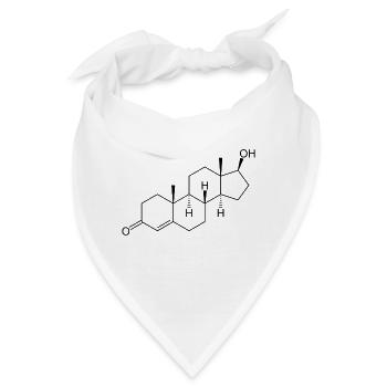 Testosteron - Chemische Strukturformel - Bandana - Weiß - Vorne