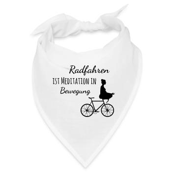 Radfahren ist Meditation in Bewegung - Bandana - Weiß - Vorne