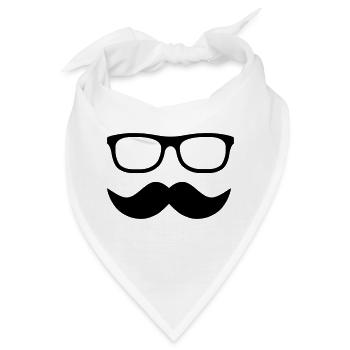 Moustache - Bandana - Weiß - Vorne