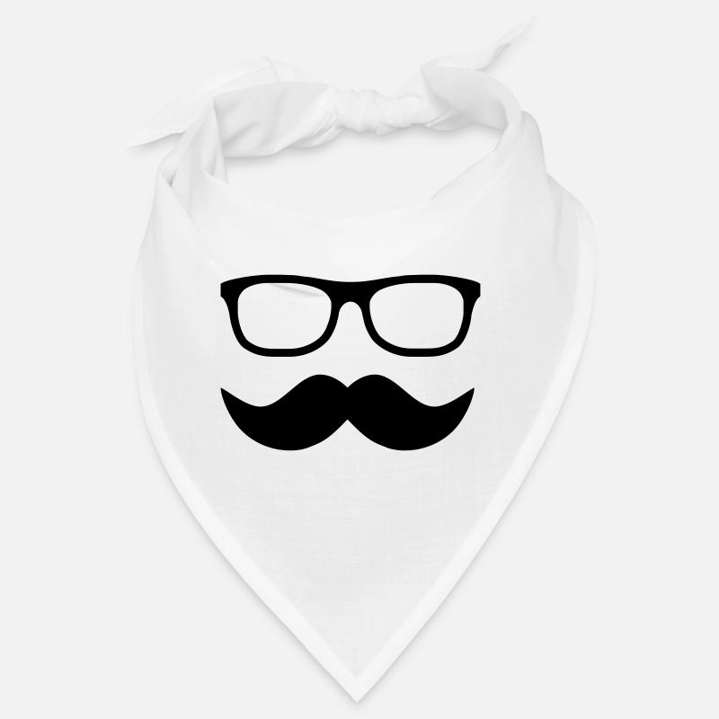 moustache - Bandana - blanc