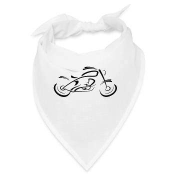 Coffee Racer Motorrad - Bandana - Weiß - Vorne