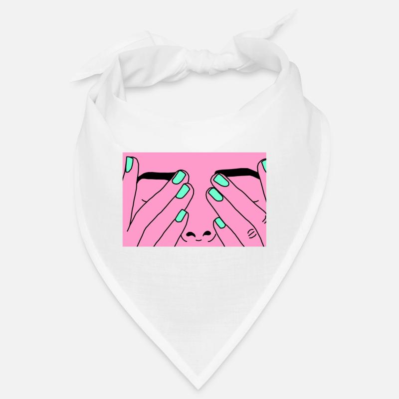 Face rose - Bandana - blanc