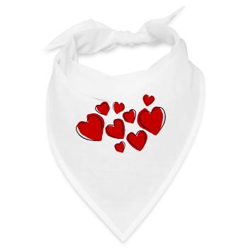 Liebe, herzchen für den Liebsten , Liebste - Bandana - Weiß - Vorne
