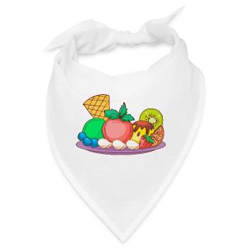 Eis Speiseeis Eiskrem Eiscreme Kugeleis Eisbecher - Bandana - Weiß - Vorne