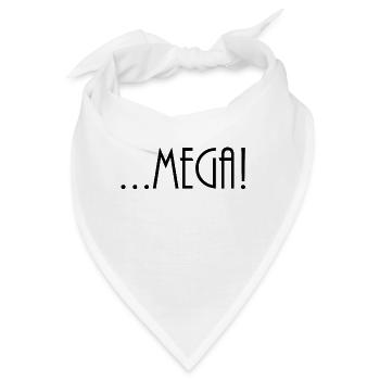 Mega Schwarz - Bandana - Weiß - Vorne