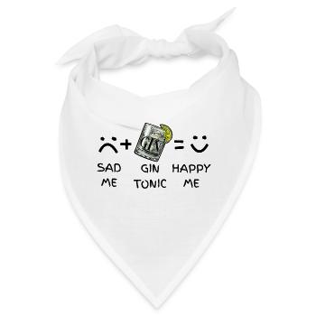 Sad Me (traurig) + Gin Tonic = Happy Me - Bandana - Weiß - Vorne