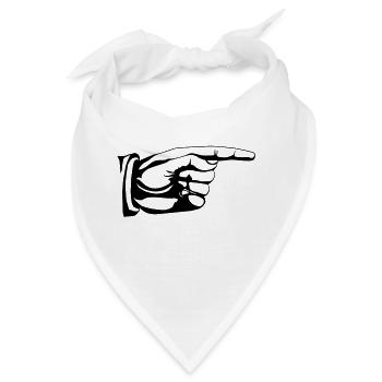 So altmodisch Zeigehandzeichen - Bandana - Weiß - Vorne