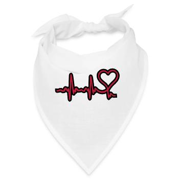herz frequenz - Bandana - Weiß - Vorne