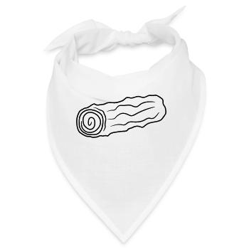 kontur holz stock feuerholz huette holzscheit rind - Bandana - Weiß - Vorne