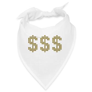 $ Dollar Zeichen Money - Bandana - Weiß - Vorne