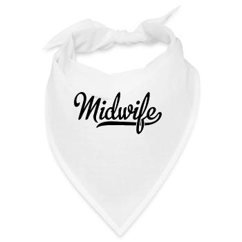 Hebamme - Bandana - Weiß - Vorne
