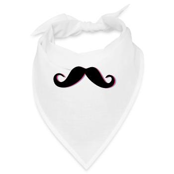 Funky Mustache - Bandana - Weiß - Vorne