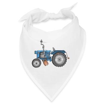 cooler Traktor - Landwirtschaft - Cartoon - Bandana - Weiß - Vorne
