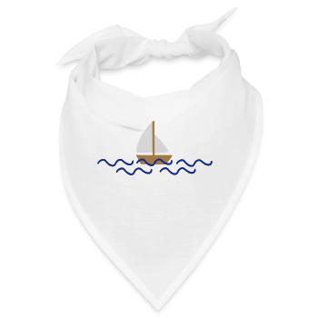 Schiff mit Wellen - Bandana - Weiß - Vorne