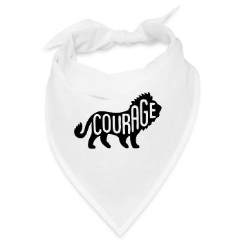 Löwe - Lion Courage - Bandana - Weiß - Vorne