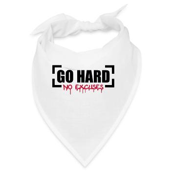 Go Hard No Excuses - Bandana - Weiß - Vorne