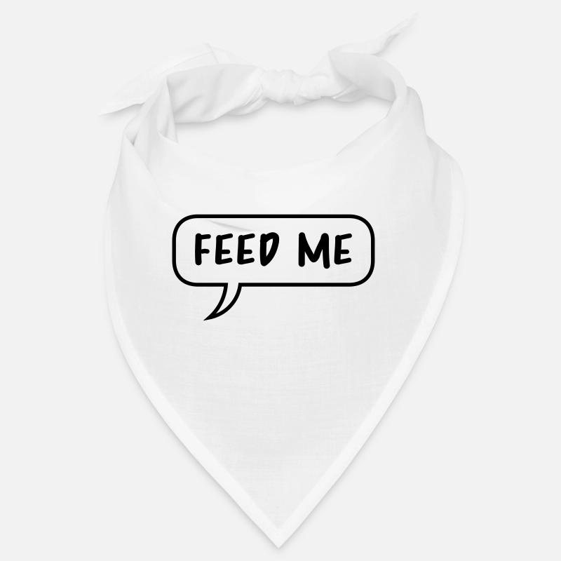 Speech Bubble Talk Comic Cartoon Feed Me logo desig Bandana