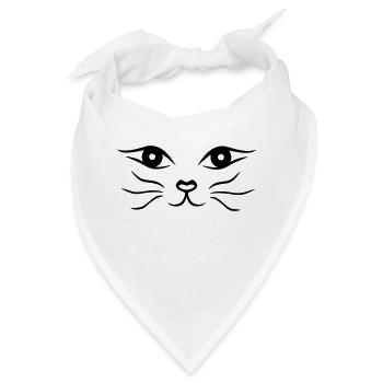 Katzengesicht/Katze - Bandana - Weiß - Vorne