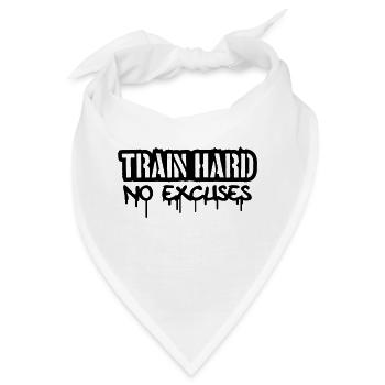 Train Hard No Excuses Logo - Bandana - Weiß - Vorne