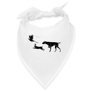 Deutsch Drahthaar - Fasan - Hase - negativ - Bandana - Weiß - Vorne