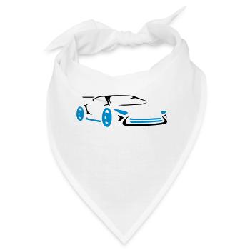 Rennauto Cool Sportwagen Rennwagen - Bandana - Weiß - Vorne