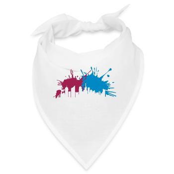 kleckse stadt graffiti tropfen farbe spritzer metr - Bandana - Weiß - Vorne