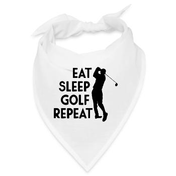 Eat Sleep Golf Repeat - Bandana - Weiß - Vorne
