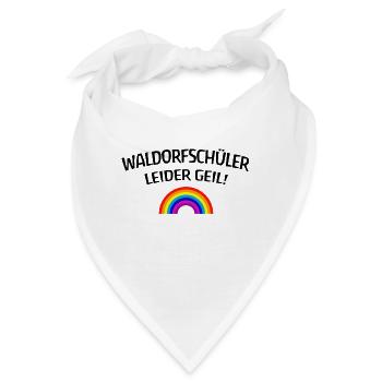 Waldorfschüler, leider geil! - Bandana - Weiß - Vorne