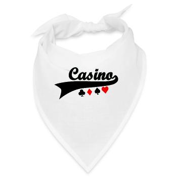 Casino - Poker Blackjack Roulette - Glücksspiel - Bandana - Weiß - Vorne