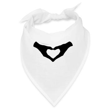 Herz Hände / Hand Heart 2 - Bandana - Weiß - Vorne