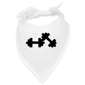 Hanteln, Kraftsport - Bandana - Weiß - Vorne