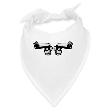 pistole revolver mit zwei waffen hand 0 - Bandana - Weiß - Vorne