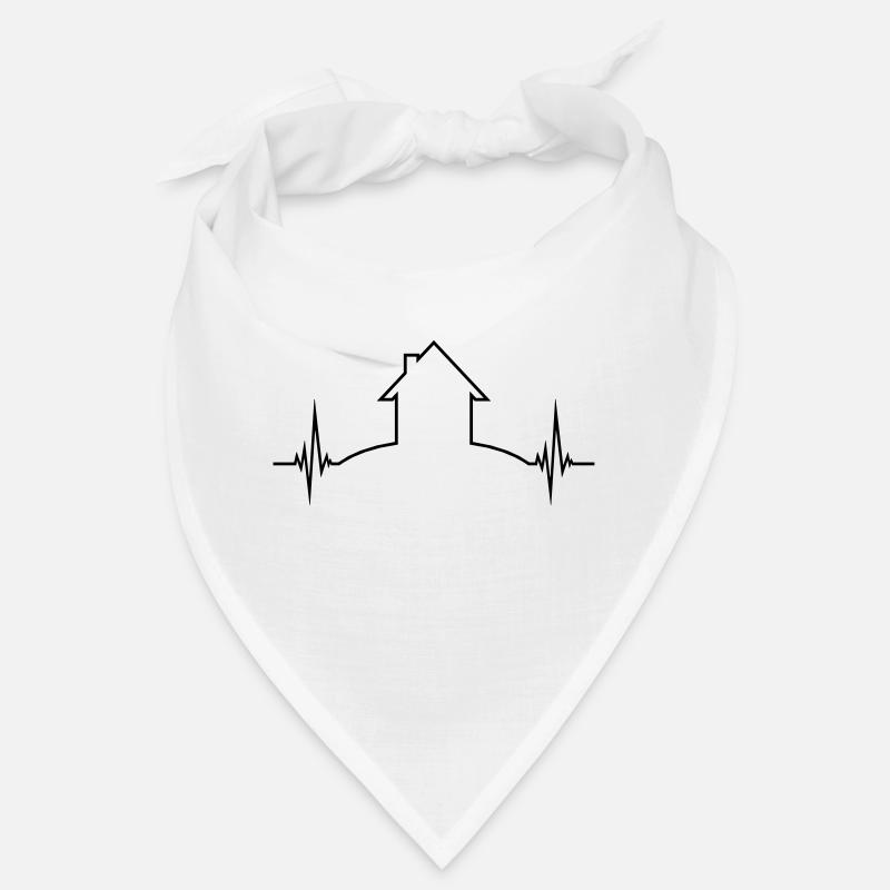 haus EKG puls herzschlag frequenz eigenheim umriss Bandana
