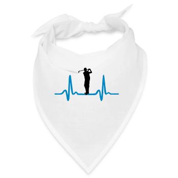 Golfer & Herzschlag - Golf - Bandana - Weiß - Vorne