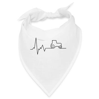 herzschlag schlepper - Bandana - Weiß - Vorne