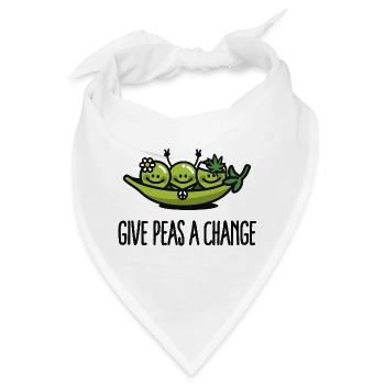 Give peas / peace a change hippies - Bandana - Weiß - Vorne