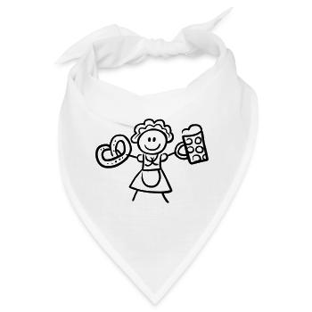 Volksfest Madl mit Bier und Breze - Bandana - Weiß - Vorne