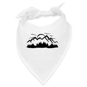 Berg, Wald, Sonne und Wolken - Bandana - Weiß - Vorne