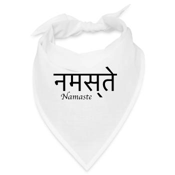Namaste Sanskrit schwarz Yoga - Bandana - Weiß - Vorne