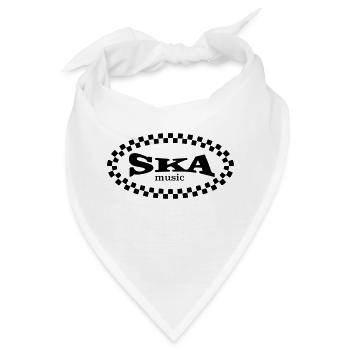 ska music checkered outline - Bandana - Weiß - Vorne