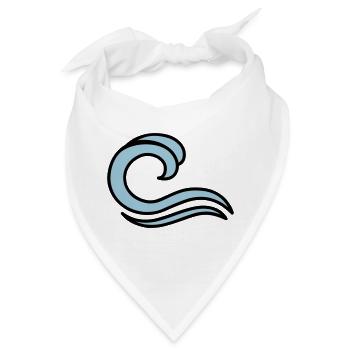 Wellen - Bandana - Weiß - Vorne
