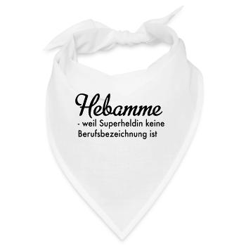 Hebamme - Bandana - Weiß - Vorne