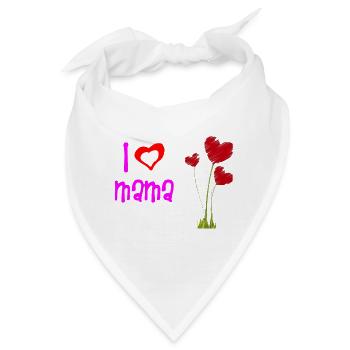 Liebevolles Muttertagsherz Blumendesign - Bandana - Weiß - Vorne