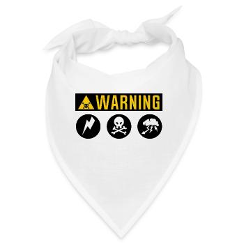 warning mot kopf tod platte eclair nuage foudr - Bandana - Weiß - Vorne