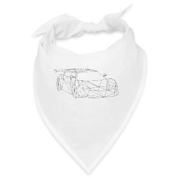 Low Poly Art - Rennauto - Bandana - Weiß - Vorne