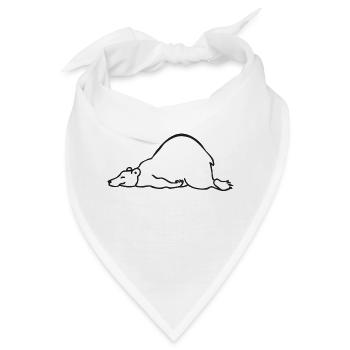 Der faule Paule Sleeping bear Schlafender Bär - Bandana - Weiß - Vorne