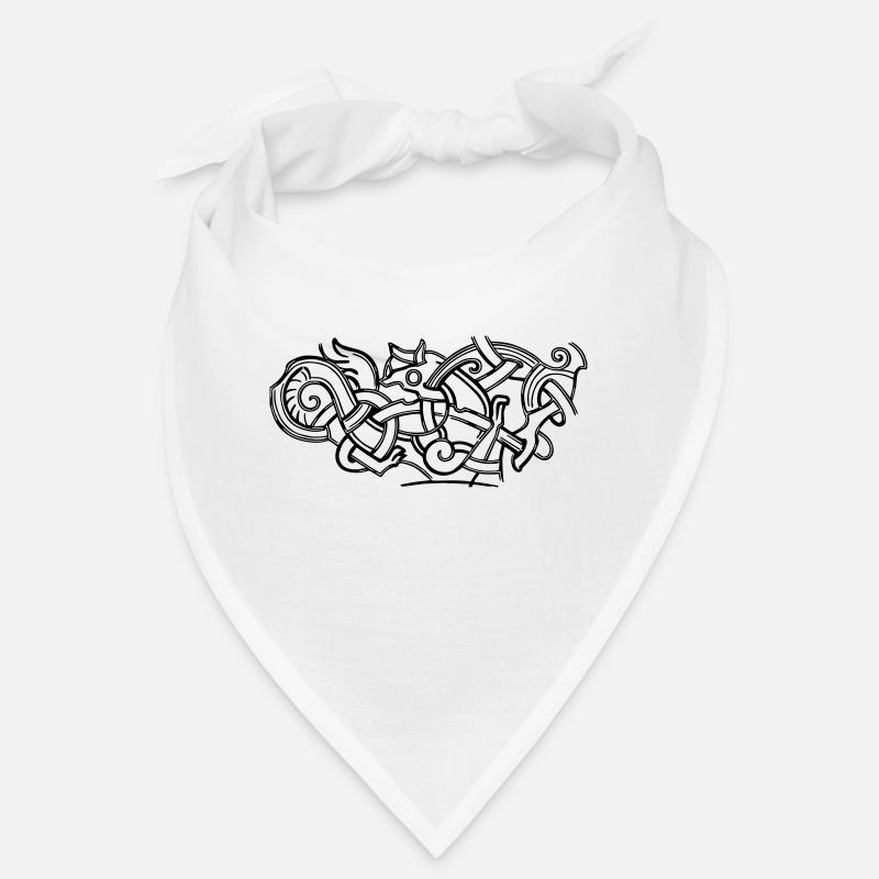 ancient celtic symbol drawing print design - Bandana - white
