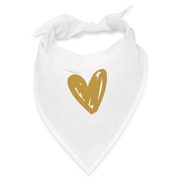 Goldenes Herz Kritzel-Design - Bandana - Weiß - Vorne